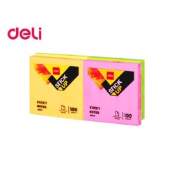 DELI ΚΥΒΟΣ ΑΥΤΟΚΟΛΛΗΤΟΣ 76x76mm 100Φ. NEON 4 ΧΡΩΜΑΤΑ